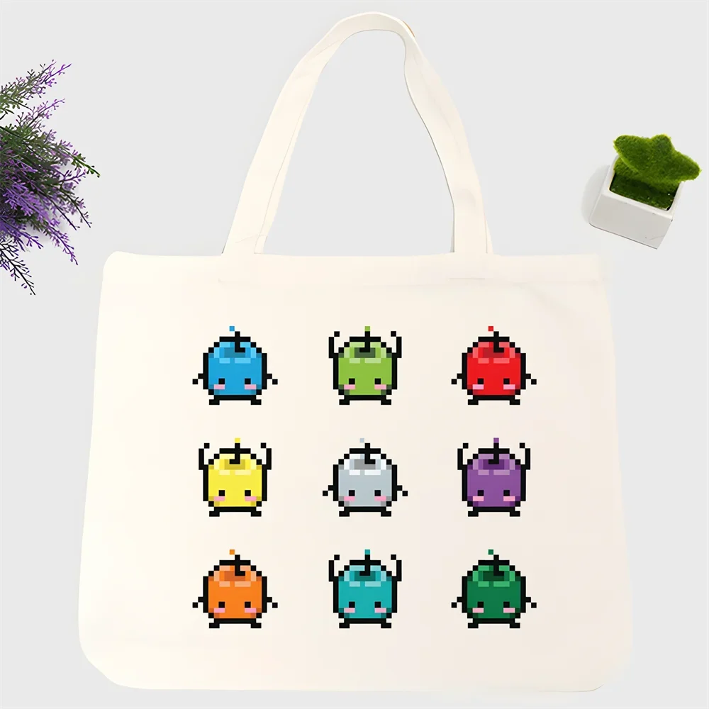 Stardew Valley Gaming Chicken وصل حديثًا حقيبة قماش فنية حقائب تسوق مطبوعة بسيطة للفتيات حزمة عادية للحياة #2