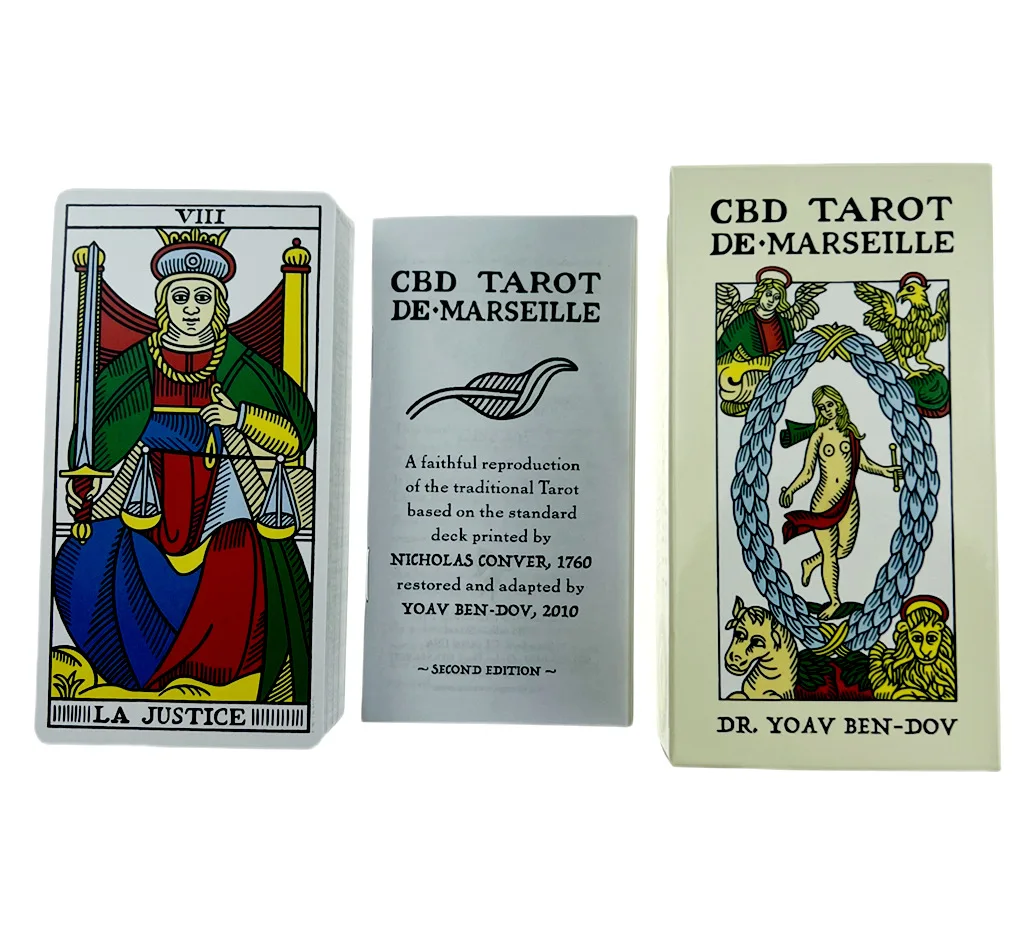 12x6.5cm Marseille Tarot Deck 78Pcs Full English Version Magic Tarot Board Game Universal Tarot Cards with Paper Instruction