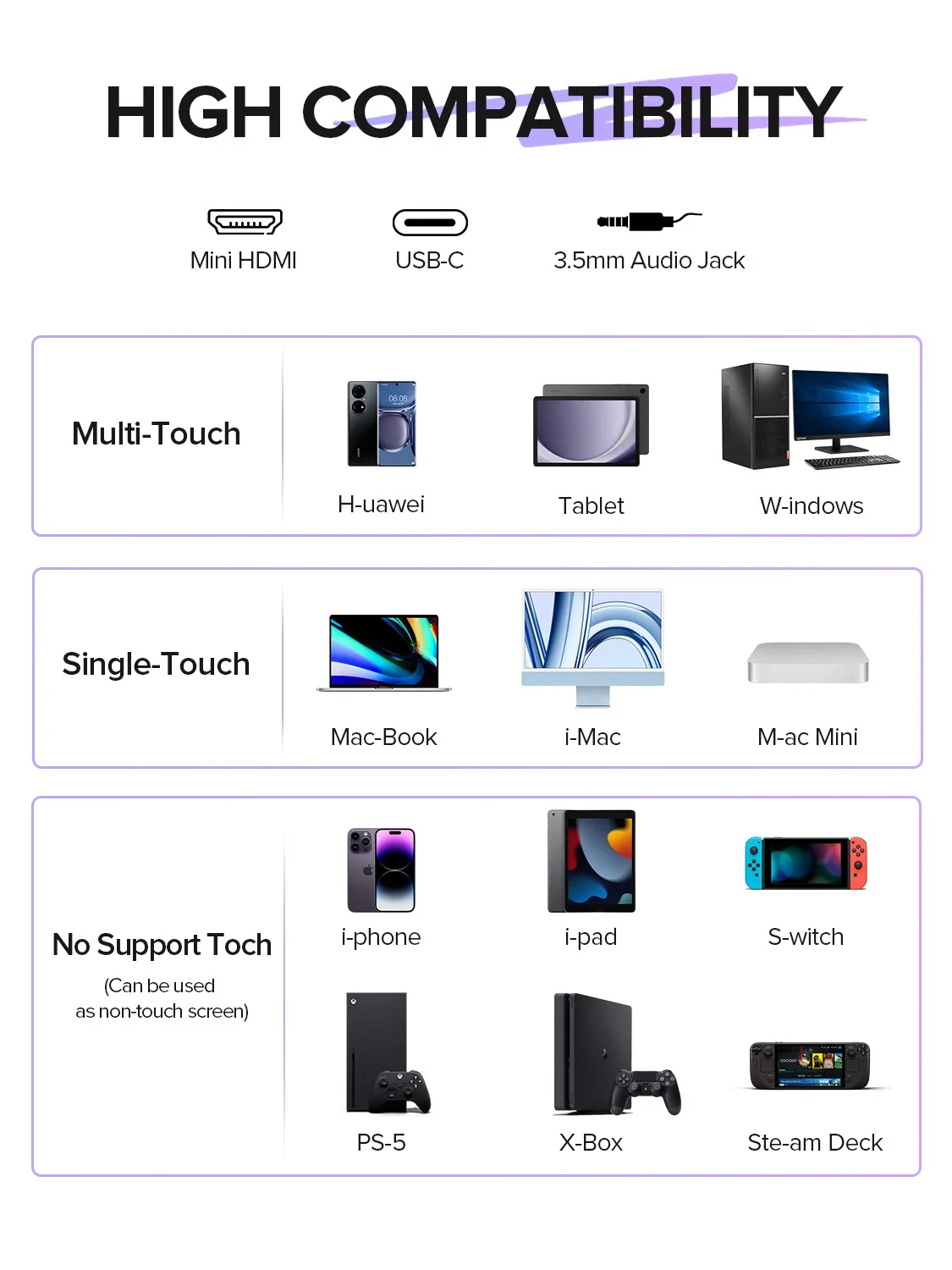 UPERFECT Portable Monitor Touchscreen 15.6 Inch 1080P FHD 100% SRGB IPS Screen with VESA & Case MINI HDMI USB-C Ultra-Thin Travel Second Screen for Laptop MacBook Surface PC Xbox PS4/5
