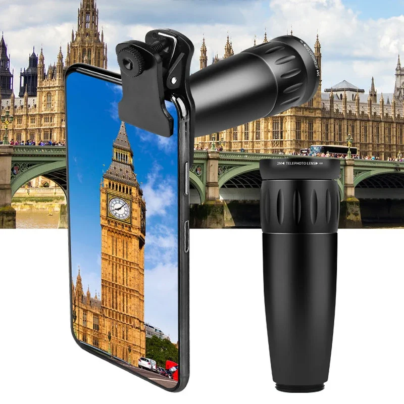 Mobile Phone Telescope Photography Gadgets 22x telescope fisheye wide Angle macro 4 in 1 mobile phone camera lens Kit