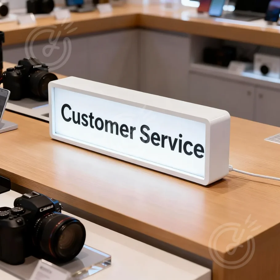 

Световая вывеска для клиентской службы поддержки, настольный световой короб, декор для стола, светящаяся вывеска, логотип для бизнеса «Ждите здесь», указатель для ресторана, направляющая надпись