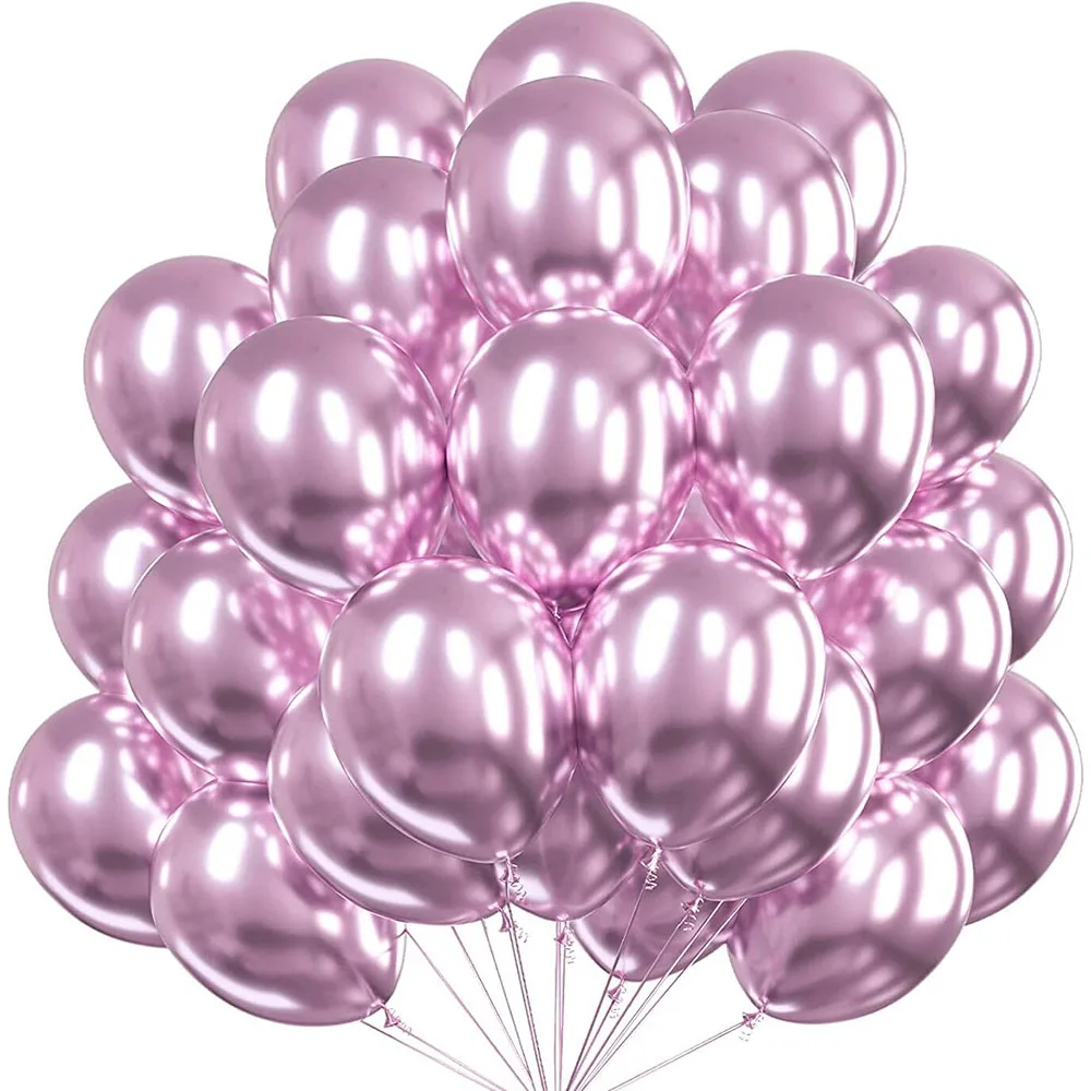 10/20/30 pz Metallic Birthday Decor palloncino metallo argento blu oro rosa lattice Ballon matrimonio Baby Shower decorazione del partito Globos