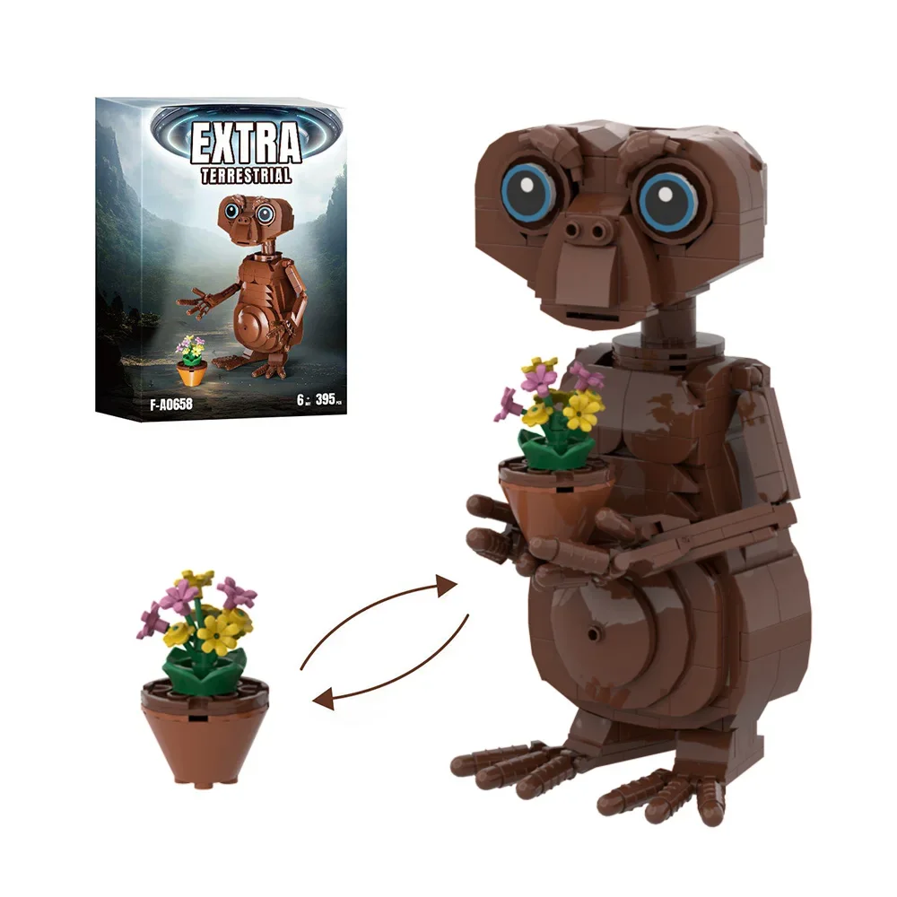 

MOC Hot Movie Merchandise E.T Alien, набор строительных блоков, образовательные научные фигурки, модель сборки мелких частиц, детская игрушка