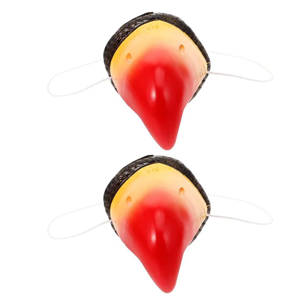 2 Pcs Parrot Nose Decoration Halloween Cosplay Animal Costume for Kids Performance Prop Beak Pads