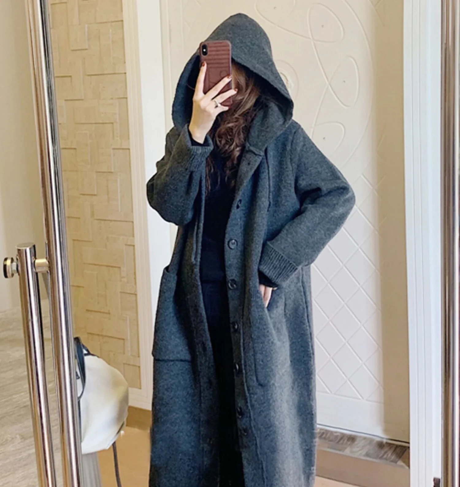 Vintage Knitted Cardigan Women Winter Fall Single-breasted Long Wool Cardigan Ladies Oversized Korean Thicken Knit Coat