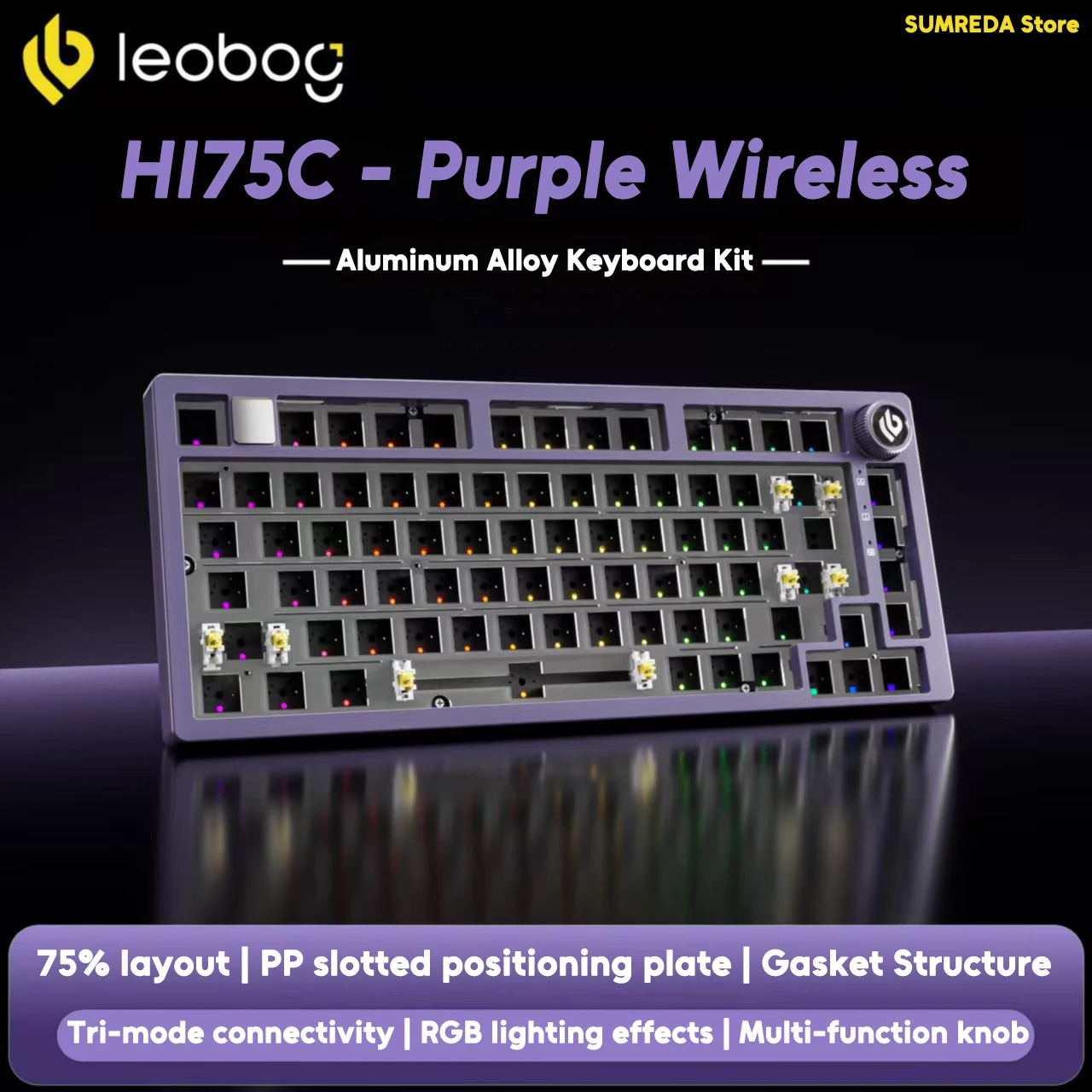 Leobog Hi75C Hi75C Pro Aluminium Draadloos Gaming Custom Mechanisch Toetsenbord Kit 75% Bluetooth 2.4G Bedraad Hotswap Gamer Toetsenbord