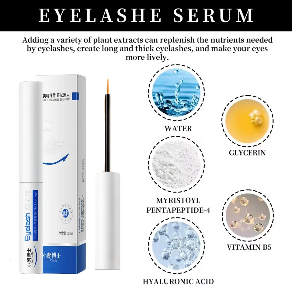 7 Tage schnelles Wimpernwachstumsserum, Wimpern-Augenbrauen-Wachstum, starkes Make-up, vollere, dickere Verlängerungsbehandlung, verdickte Pflegeprodukte