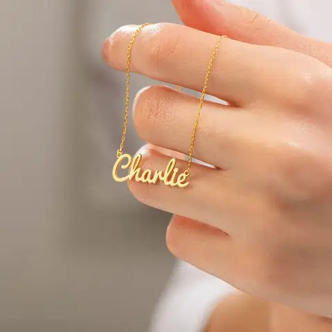 Anpassat namnhalsband i 925 sterlingsilver för kvinnor, personligt smycke med namnskylt, födelsedagspresent 10 best sales anpassat halsband - №10