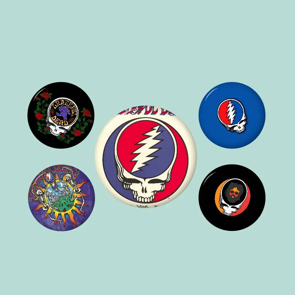 Rock Band G-Grateful D-Dead Creative Tinplate Soft Button Pins Animal Icon Brooch Lapel Backpack Badge Accessories Pin