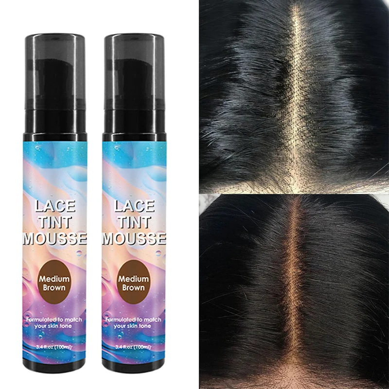 100Ml Lace Tint Mousse Medium Brown Concealer For Lace Wigs Toupees And Hair Pieces Waterproof  Lace Tint Spray For Lace Wig