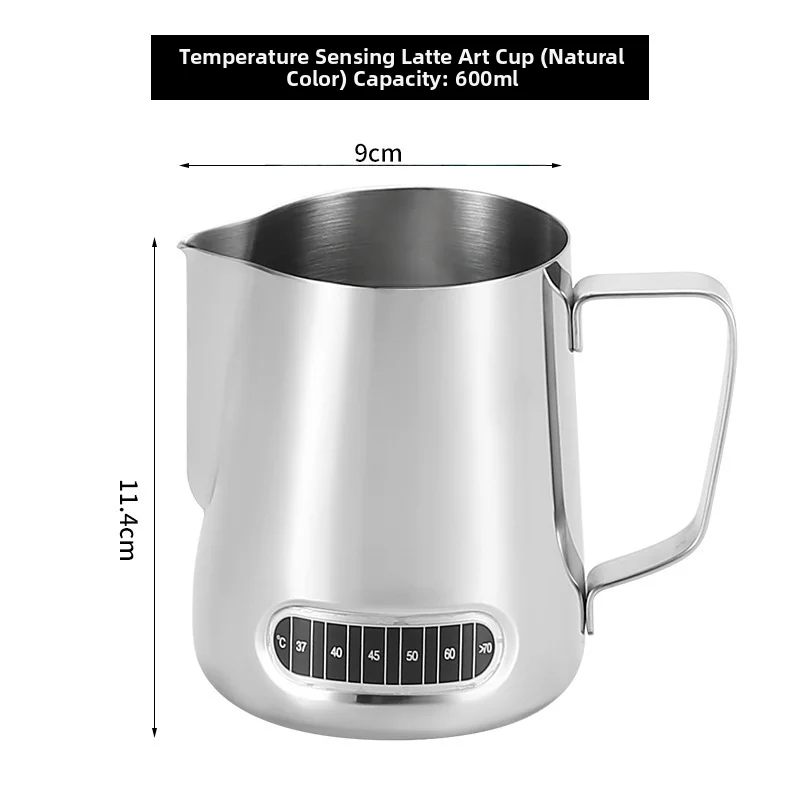For Barista Use Measurement Markings Milk Frothing Jug 350ML Internal Volume Markings External Volume Markings