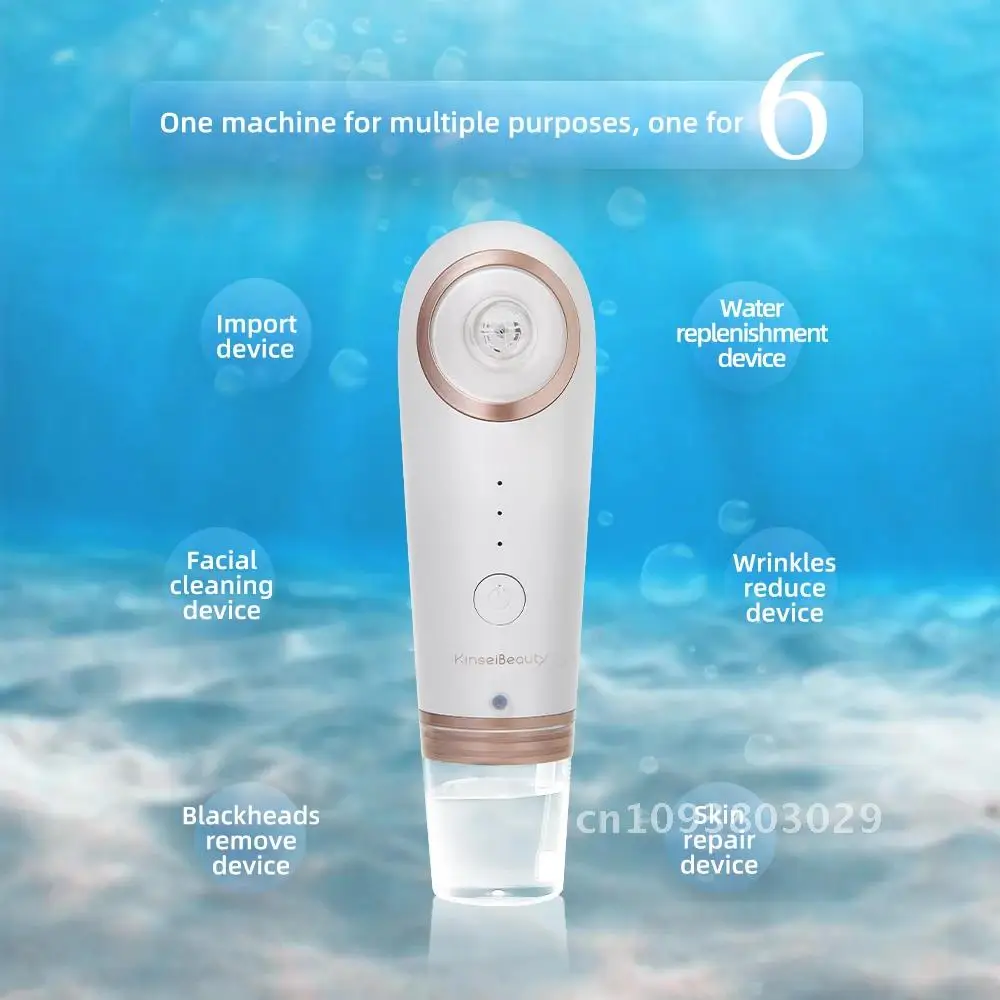 

KinseiBeauty Eletric Skin Cleanser Water Oxygen Vacuum Skincare Blackhead Removal 4 heads USB Rechargeable Deep Cleaning Tools