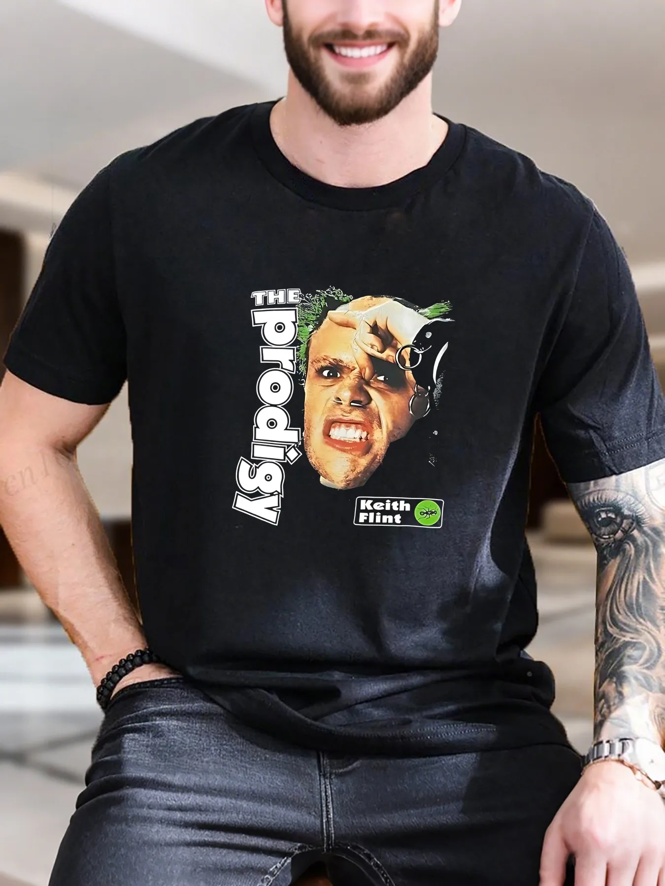 

New Arrival Fashion Men's Graphic Print T-Shirt Scissor Head Creative Design 100% Cotton Breathable Casual Tee Comfortable Summer