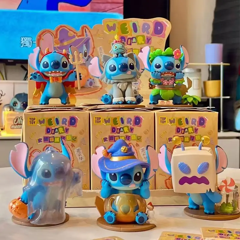 Caja ciega de Stitch, Serie de diario extraño, muñeca creativa Original de Disney, modelo de colección de Anime de Stitch, colección de escritorio Kawaii