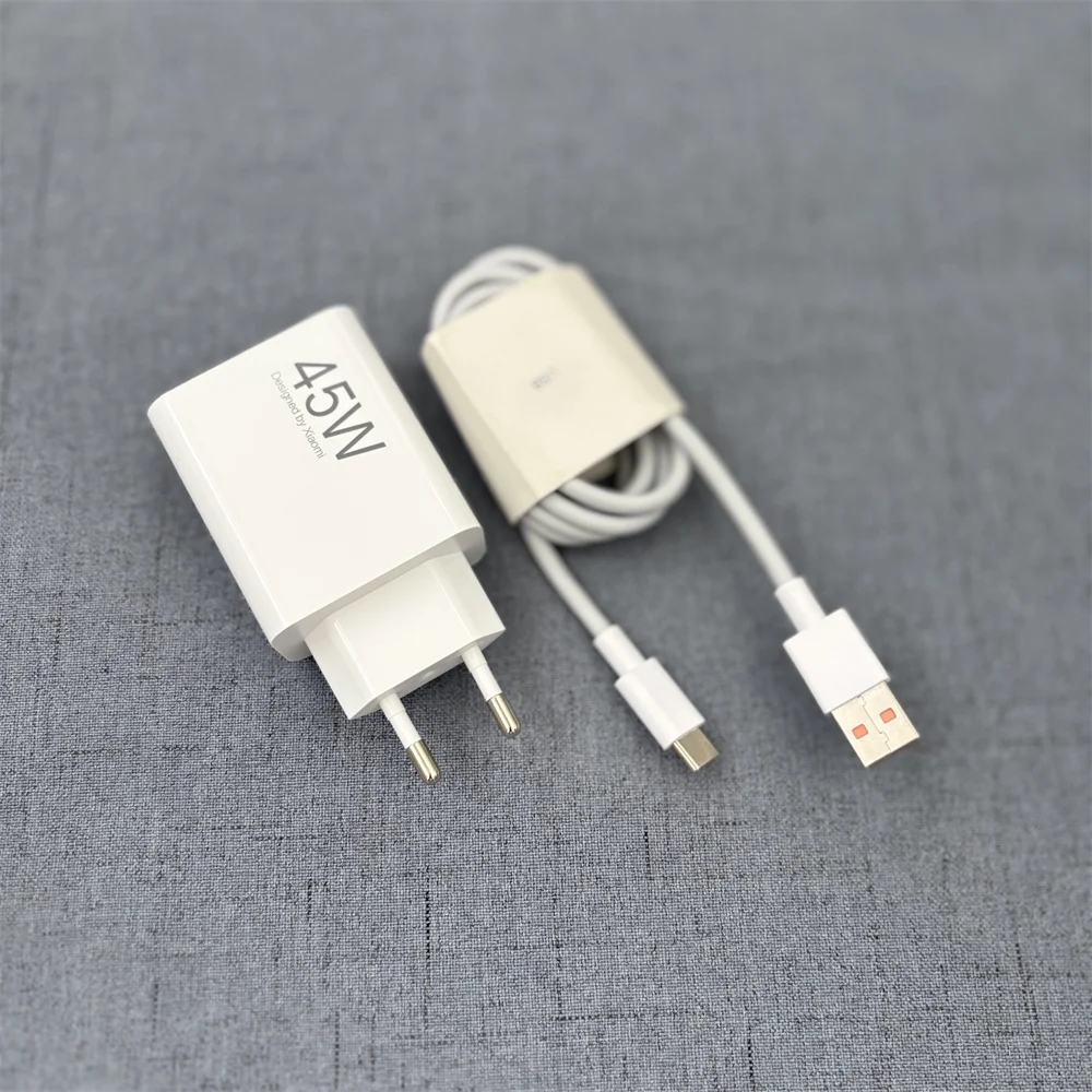 

Адаптер быстрой зарядки Xiaomi EU Turbo 45 Вт для Redmi Note14 Pro+ MI 15 14 13 12 Ultra 12T 14T 10T 9T 100 см USB-кабель Type-C