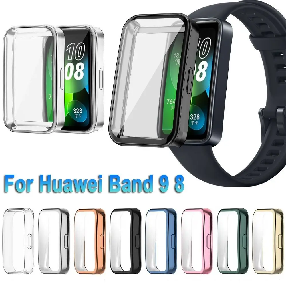 Soft TPU Protective Cover Anti-Scratch Smart Watch Screen Protector Full Cover Accessories Case Shell for Huawei Band 9 8