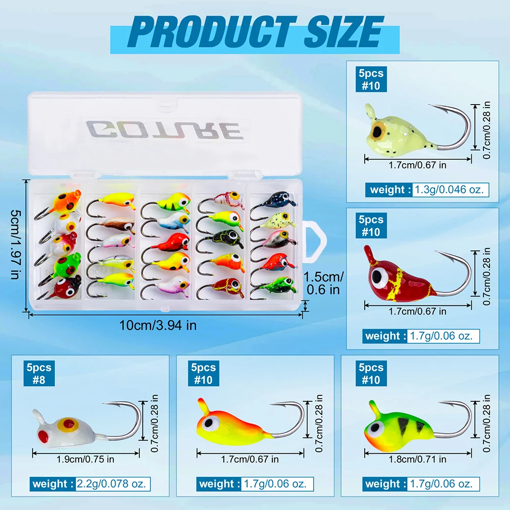 Goture Jig Bonic luminoso pesca hielo vinilo con natación viva
