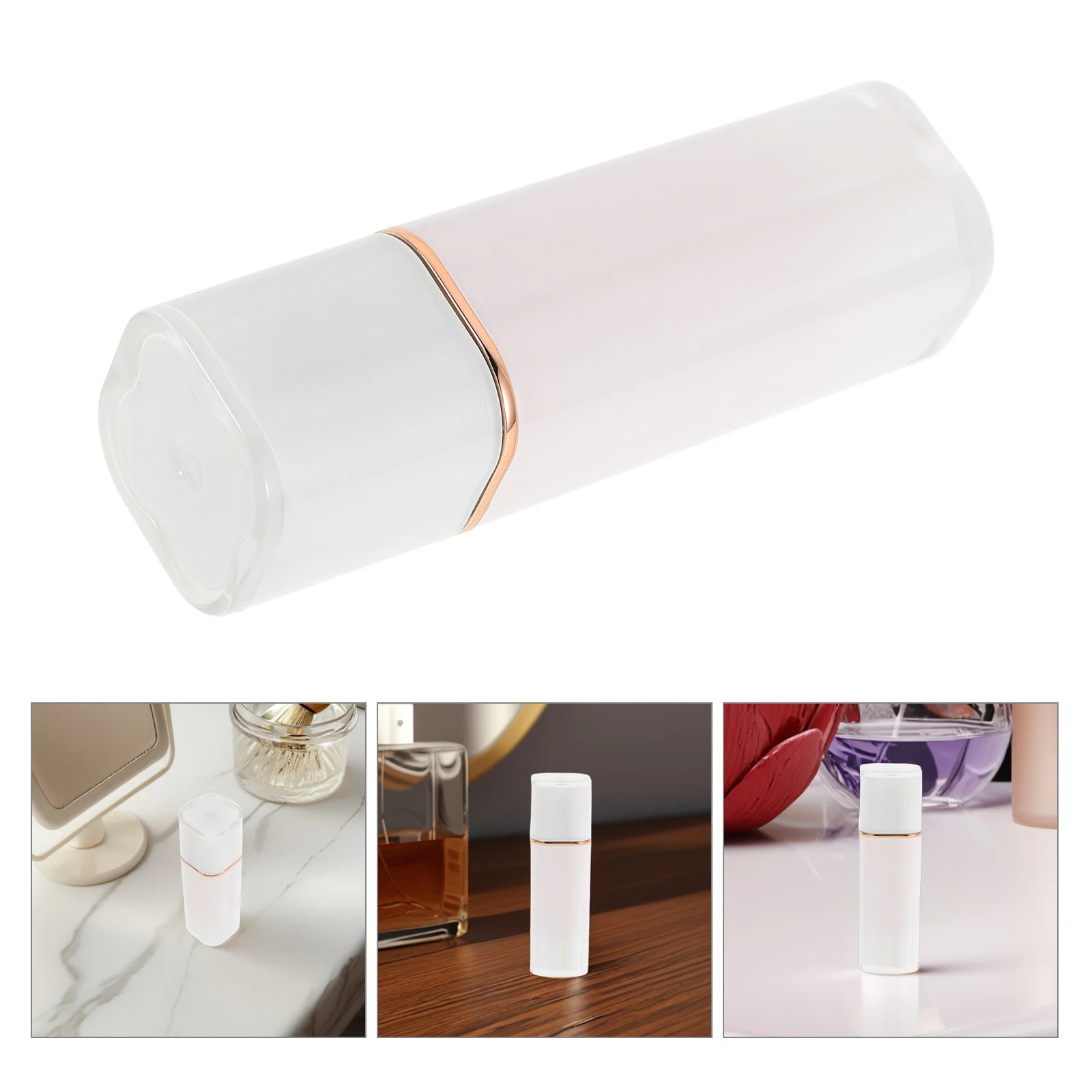 أنبوب أحمر الشفاه المحمول القابل لإعادة الملء حاوية بلسم الشفاه أربع أوراق تصميم DIY أنبوب ملمع الشفاه الفارغ حامل ماكياج صغير #1