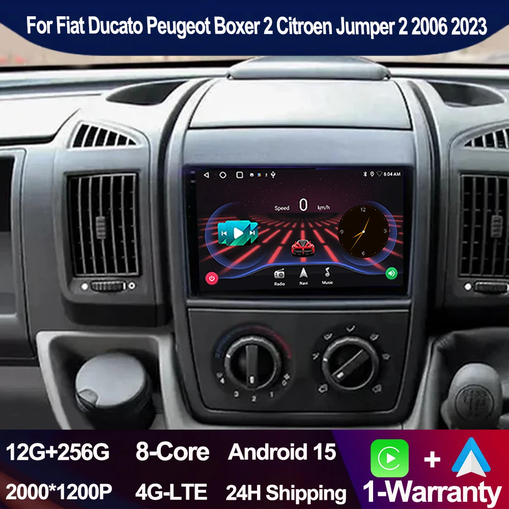 Para fiat ducato peugeot boxer 2 citroen jumper 2 2006 2023 navegação gps vídeo auto estéreo multimídia player tela no 2din 5g