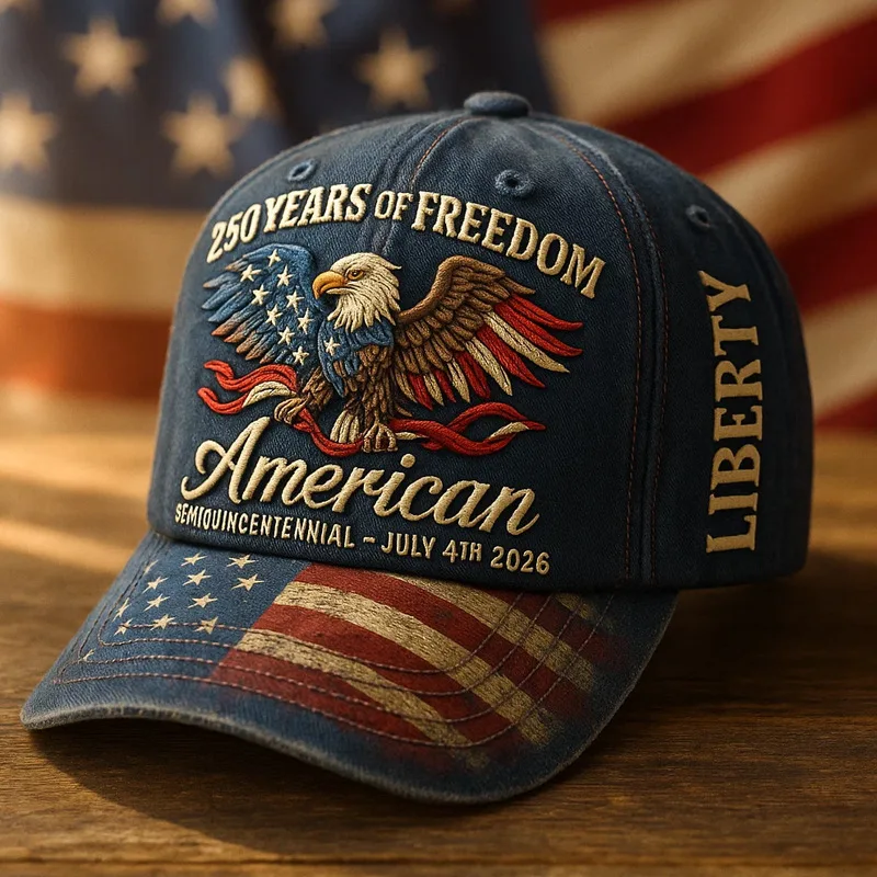 Custom 3D Digital Print USA 250th Anniversary Baseball Cap, POD Streetwear Style Sun Protection Hats for Men Women, Outdoor