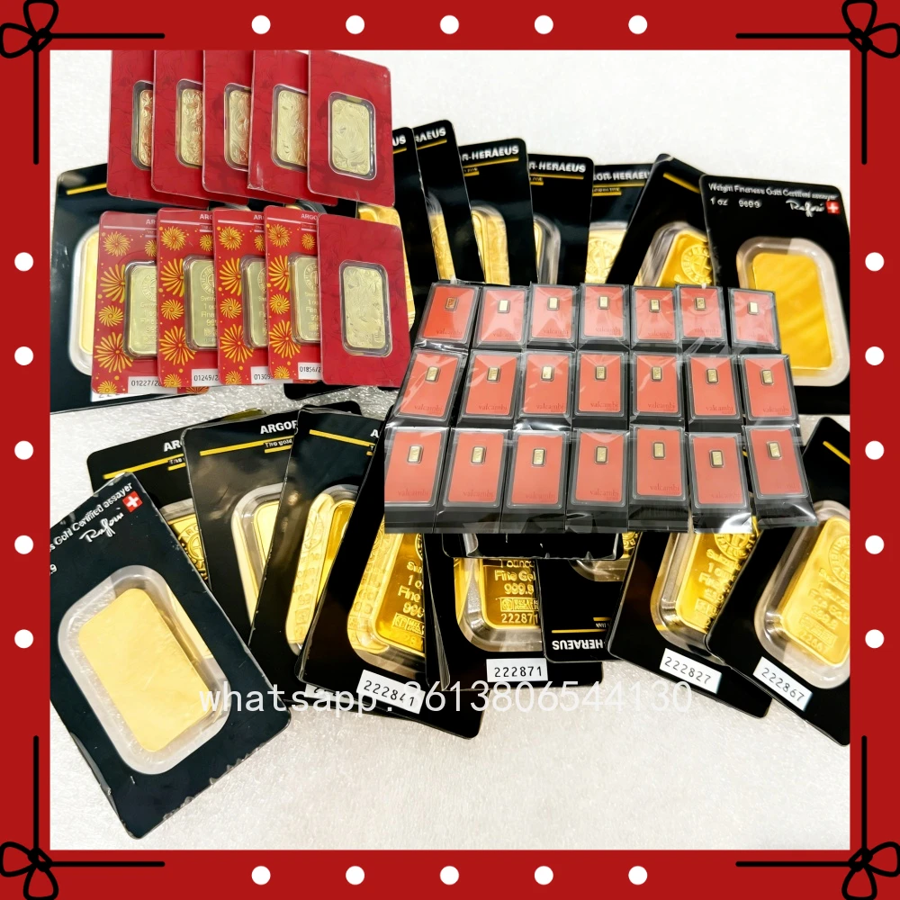 Suisse Lady Fortuna 24K Vergoldeter Souvenir-Barren Replikat mit Unabhängiger Seriennummer Sammlerstück 2,5G/5G/10G/20G/50G/100G/15,5G/31G