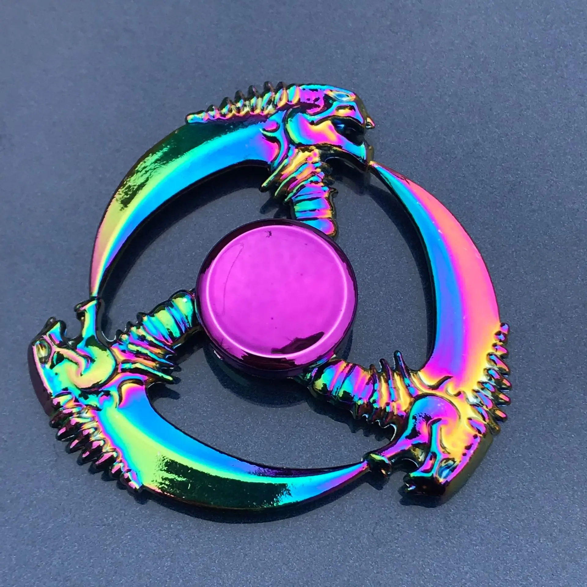 Rainbow Fidget Metallspinner, bunte Fingerspinner, Hochgeschwindigkeits-Handspinner, Zappelspielzeug zur Stress- und Angstlinderung für Erwachsene