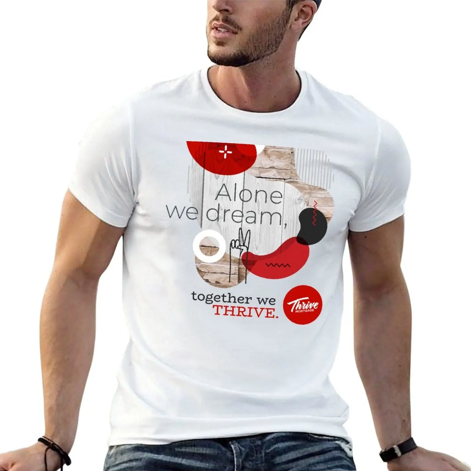 Seuls, nous rêvons ; ensemble, nous prospérons. T-shirt en coton 100% pour homme, t-shirt en coton de haute qualité