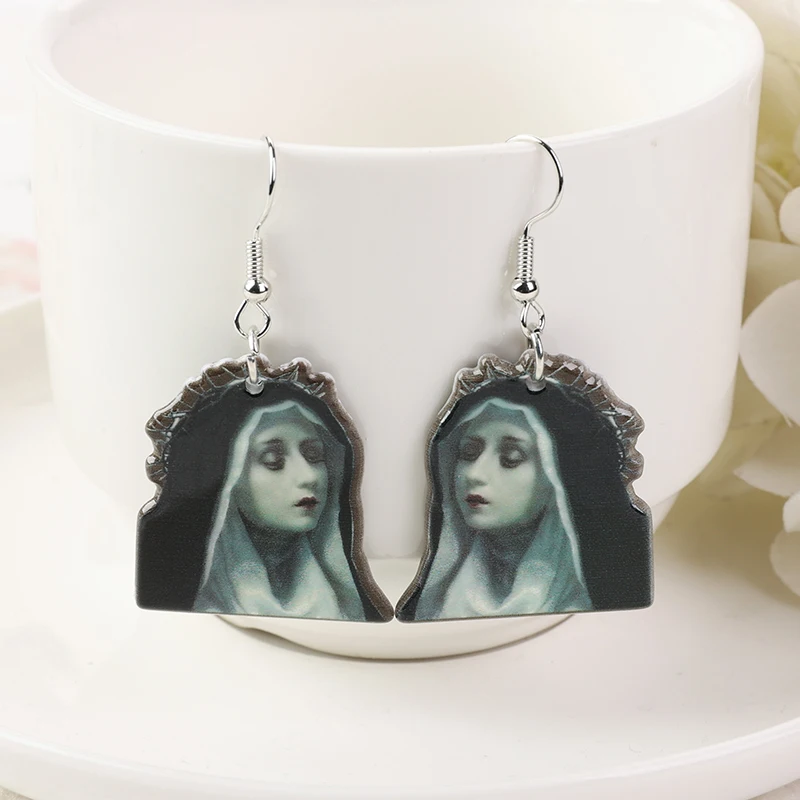 1Pair Hollaween Krampus Halloween Drop Earrings Creative Spiritus Mortis Acrylic Jewelry for Women Birthday Gift