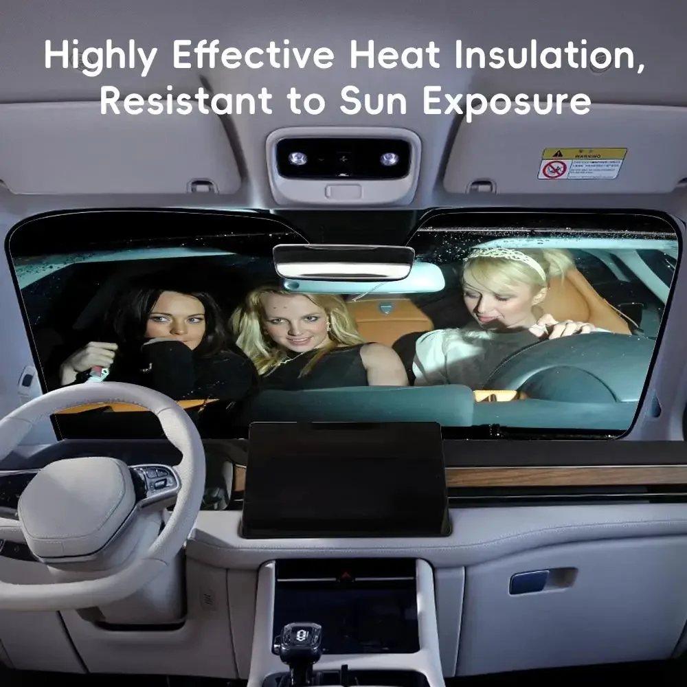 Paris H-Hilton L-Linsay Lohan Spears Sun Visor  Aluminum Foil Car Windshield Sun Visor UV Protector Heat Insulation Cover Shade