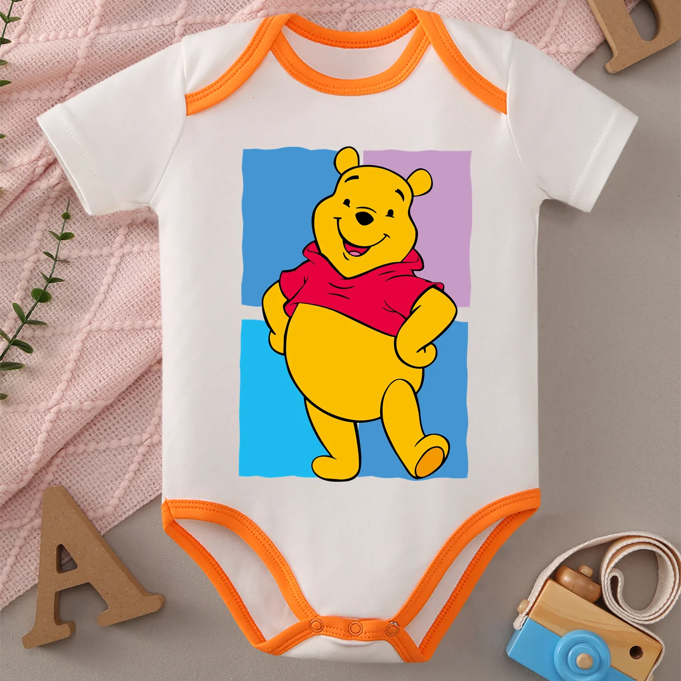 

MINISO 100% Cotton Baby Clothe Baby Onesie Bodysuit Winnie The Pooh and Toy Story Cute Print for 0 To 12 Months Newborn