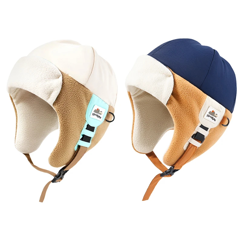 Gorro de cazador de invierno para niños, gorro grueso y cálido sin ala con orejeras para niños y niñas, elegante gorro de aviador de lana para esquiar al aire libre y ciclismo