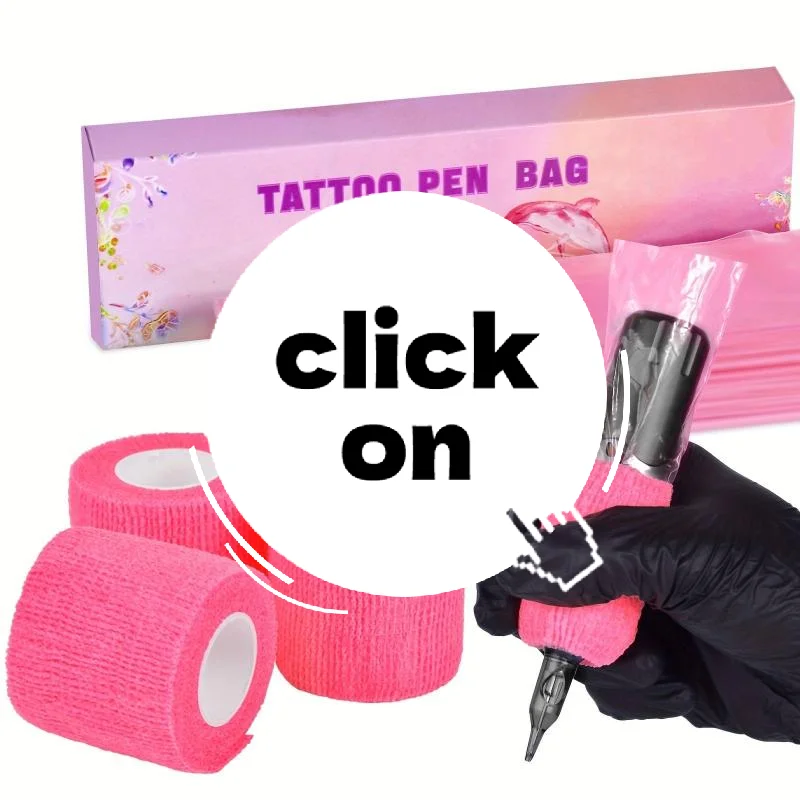 

Чехлы для сумки-карандашей для татуировок, 200 шт. и 3 шт., розовые повязки для практики, наборы татуировок, принадлежности для микроблейдинга для художников