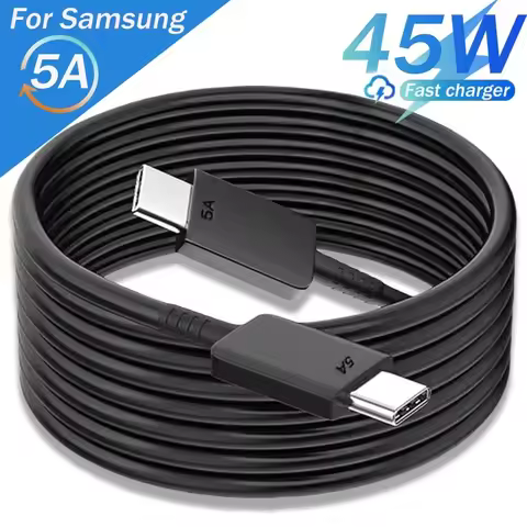 5A 45W PD USB C Cable For Samsung S21 FE S22 Plus S23 S24 Ultra Note 20 Note10 A15 A33 A34 A53 A55 Super Fast Charge Data Cables