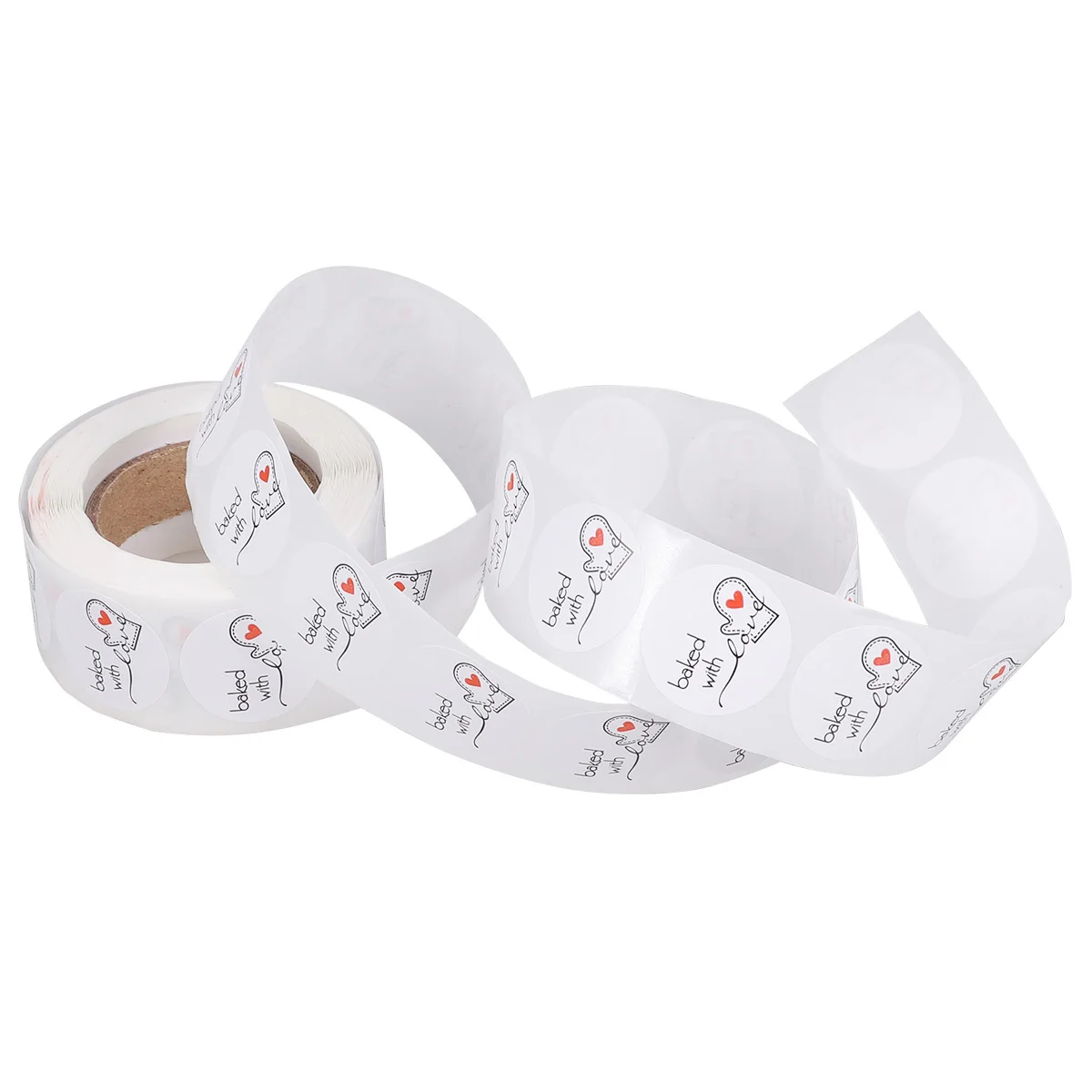 1 Roll Baking Theme Sticker Set Fresh Simple Design Strong Adhesive Smooth Surface Decor for DIY Packaging Food Decoration