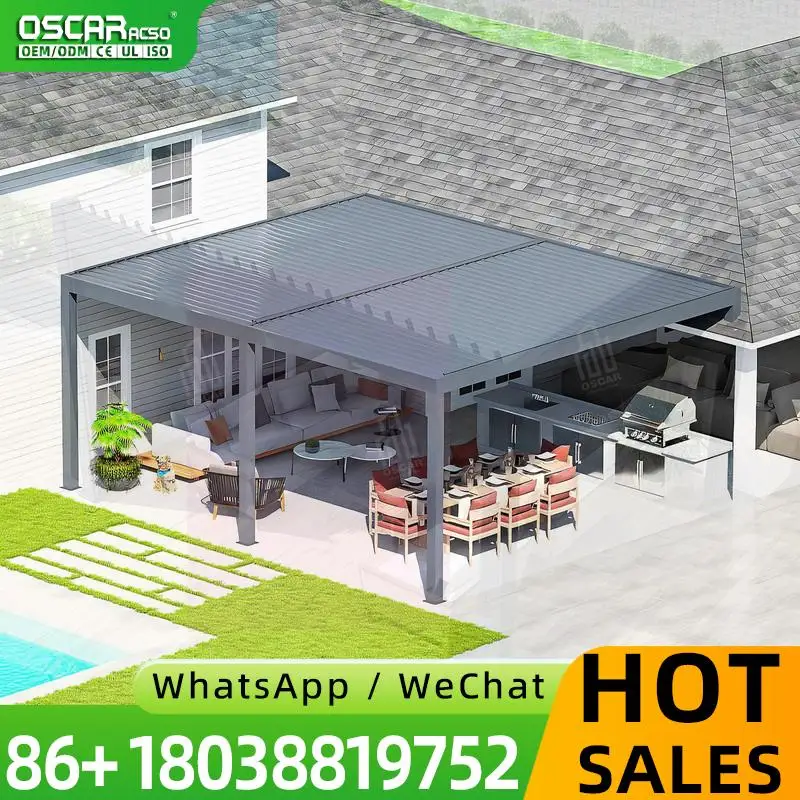 Outdoor Adjustable Louvre Roof Pergola Gazebo for Garden Patio Backyard pergola