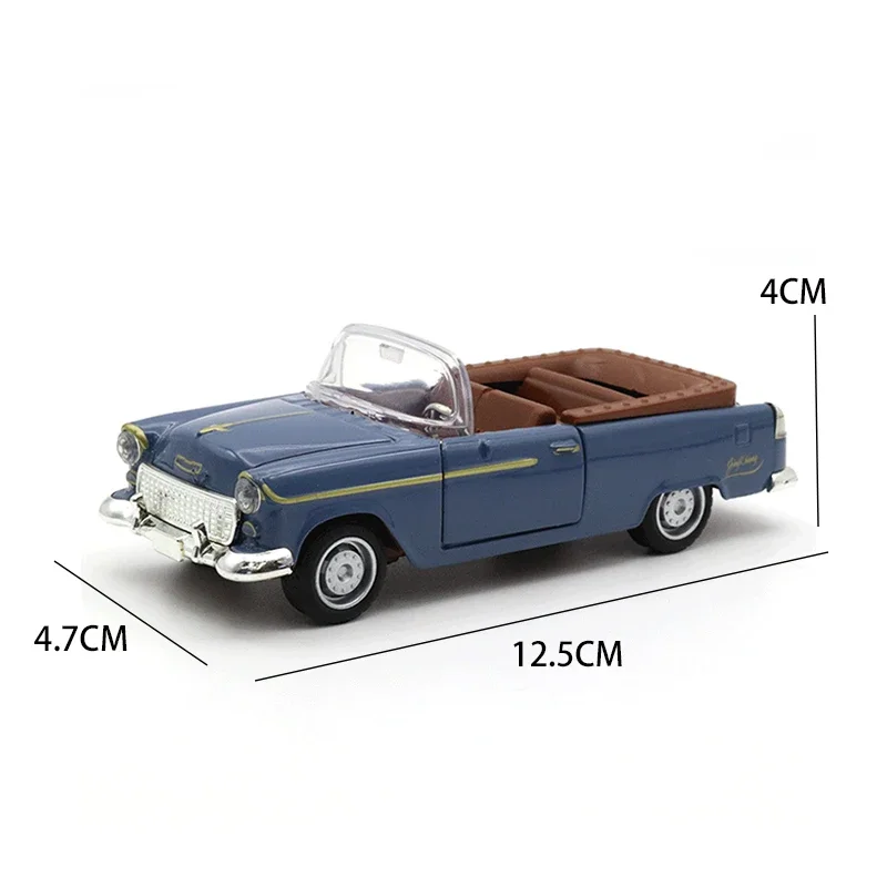 1:32 Alloy Diecast Cabriolet Vintage Car Model Classic Pull Back Car Miniature Vehicle Replica For Collection Decorate Gifts kid