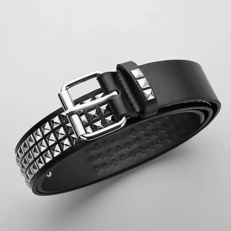 Cintura con rivetti di tendenza Cintura in metallo pesante Uomo Donna Punk Discoteca Cintura stile rock Cintura jeans Cintura Y2K Decorazione di moda Cinture da donna