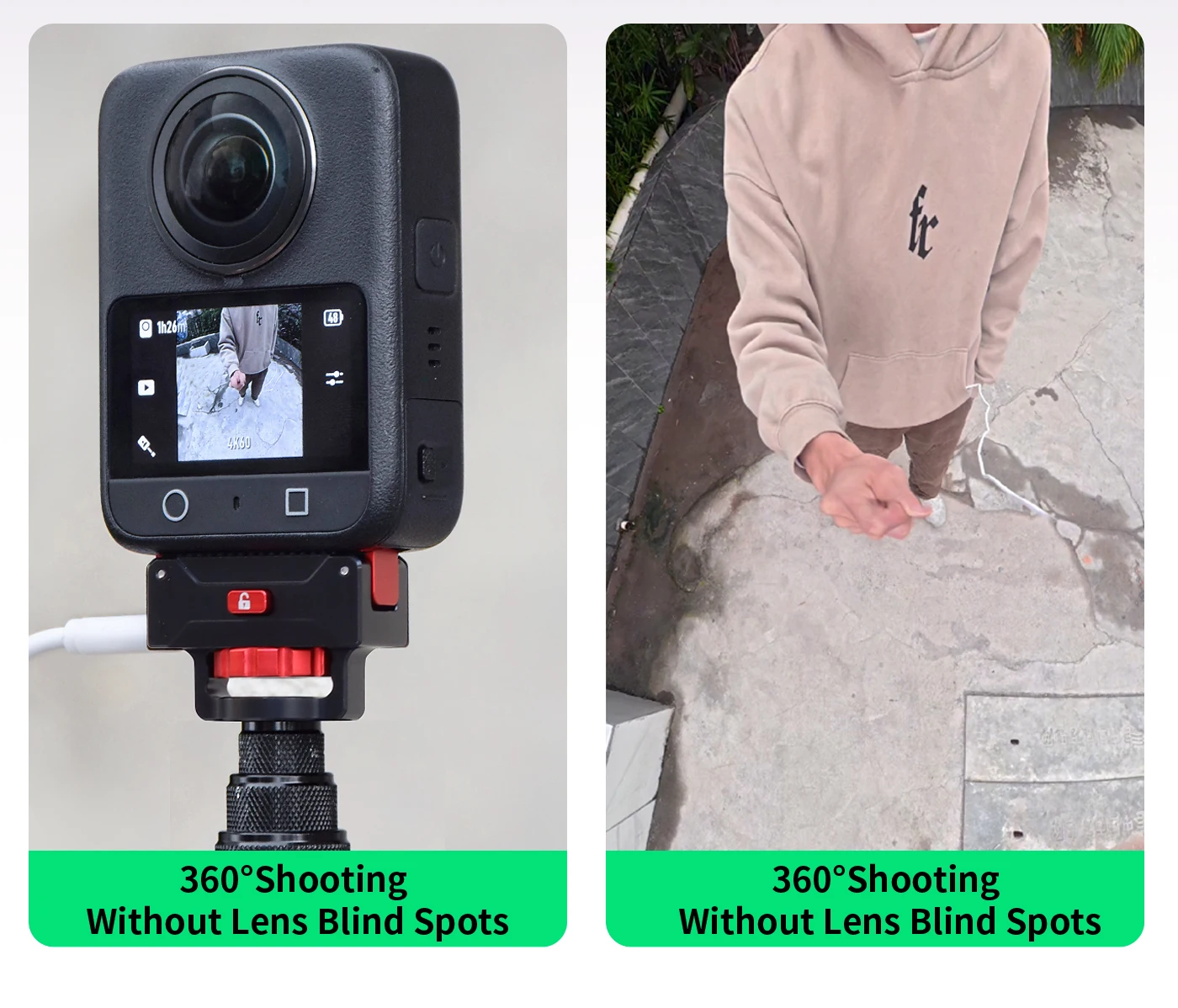 Schnellverschluss-Magnethalterung für DJI Osmo 360 Action-Kamera, Ladestation mit USB-C-Anschluss, 1/4 Zoll Stativ, Selfie-Stick, Motorradhalterung – Detail 14