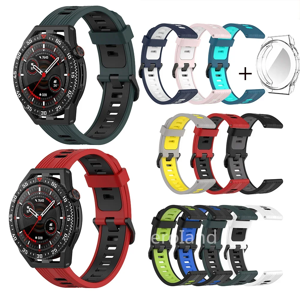 

22mm WatchStrap Band For Huawei Watch GT3 SE Strap Bracelet Silicone Wristband for Huawei Watch GT Runner Smart Watch Band +Case