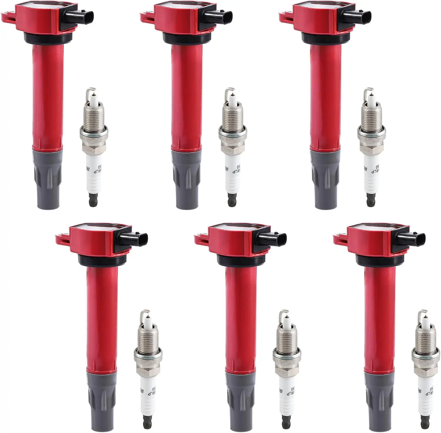 

6 Pack UF502 Ignition Coils and Spark Plugs Kit Compatible with Chrysler Dodge Volkswagen 2006-2011 Models