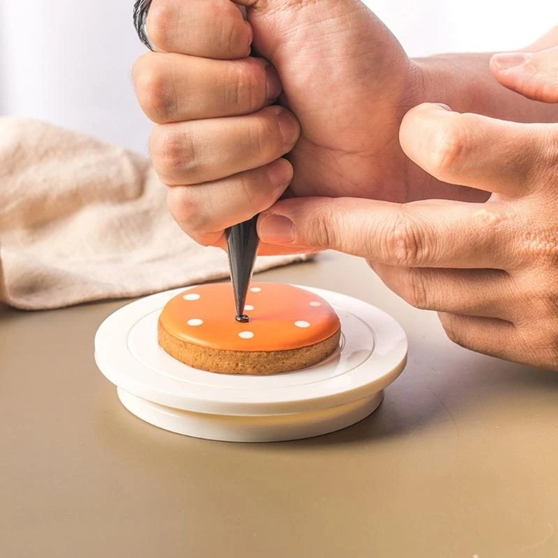 367A Mini Cake Base Stand Turntable 360 Degree with Non-Slip Texture Baking Tool Gift