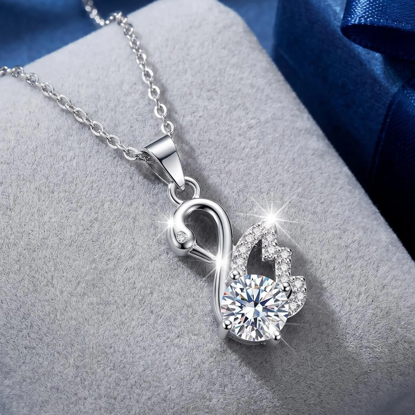 

925 Sterling Silver Necklace Pendant Classics for Women Wedding Jewelry Engagement Fashion Party Classics High Quality Gift