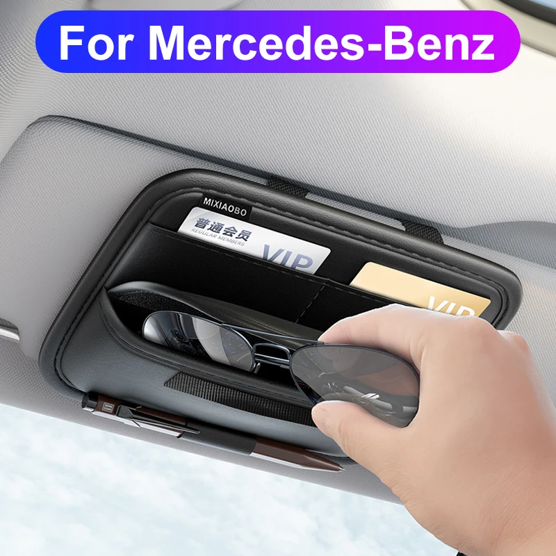 Para Mercedes-Benz Clase A, B, C, E, G, M, S, GL, EQS, GLB, GLA, AMG, W210, W245, W164 (2003-2026, 2025) - Accesorios para el Interior: Visera y Caja para Gafas