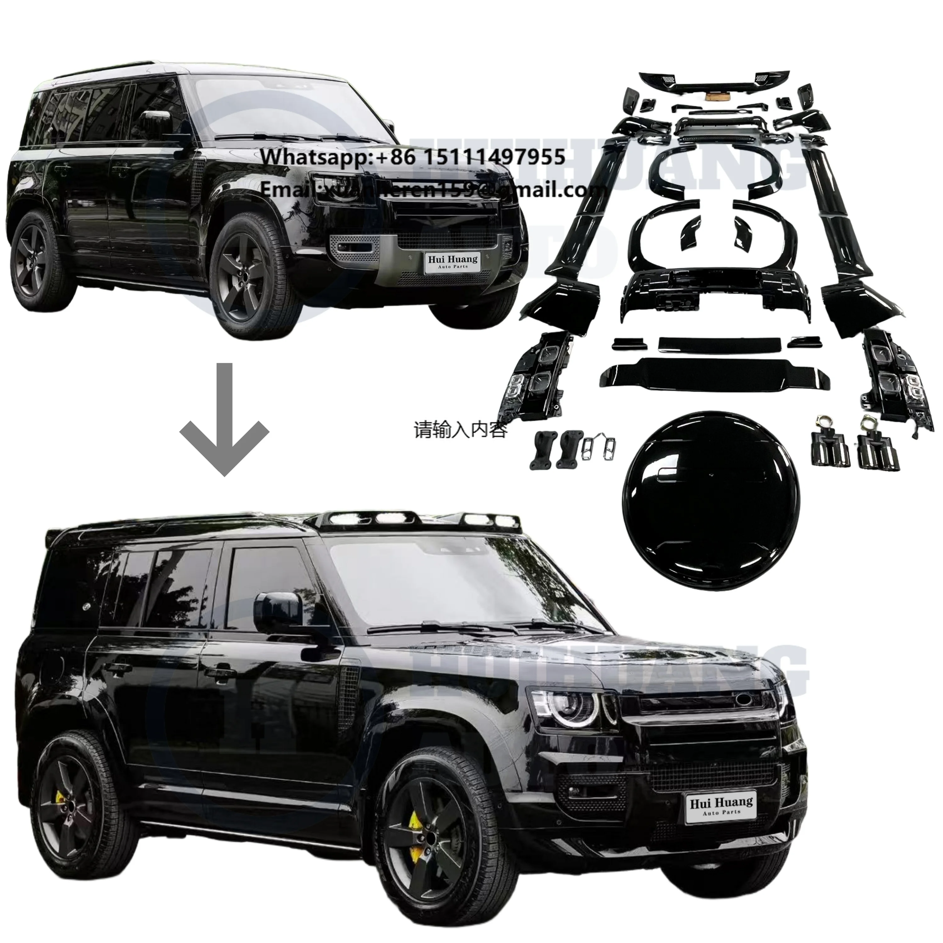 

Top Rank Body Kit With Hood Bumpers for Land Rover Range Rover Defender 90/110/130 2019-2025 Escalate to 007 Style Bodykit