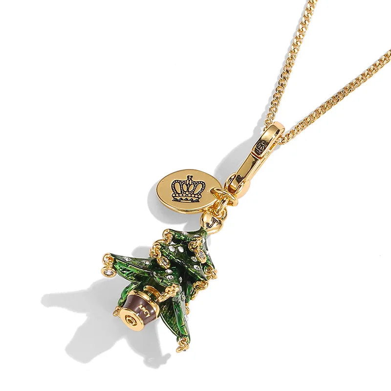 

1Pc Enamel Glaze Diamond Green Christmas Tree Bell Pendant,Personalized Christmas Pendant Necklace,Jewelry Keychain Decor Gift