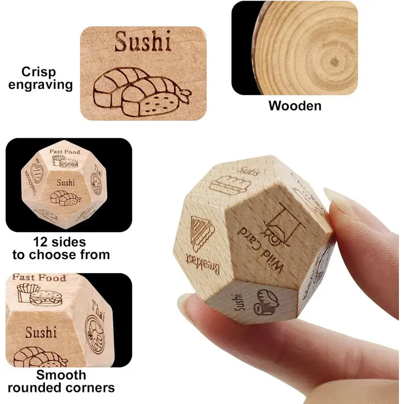 Dice for Her Him Couples Gift Ideas Food Decision Dice Games Christmas Birthday Valentines Day Gifts for Wife Husband