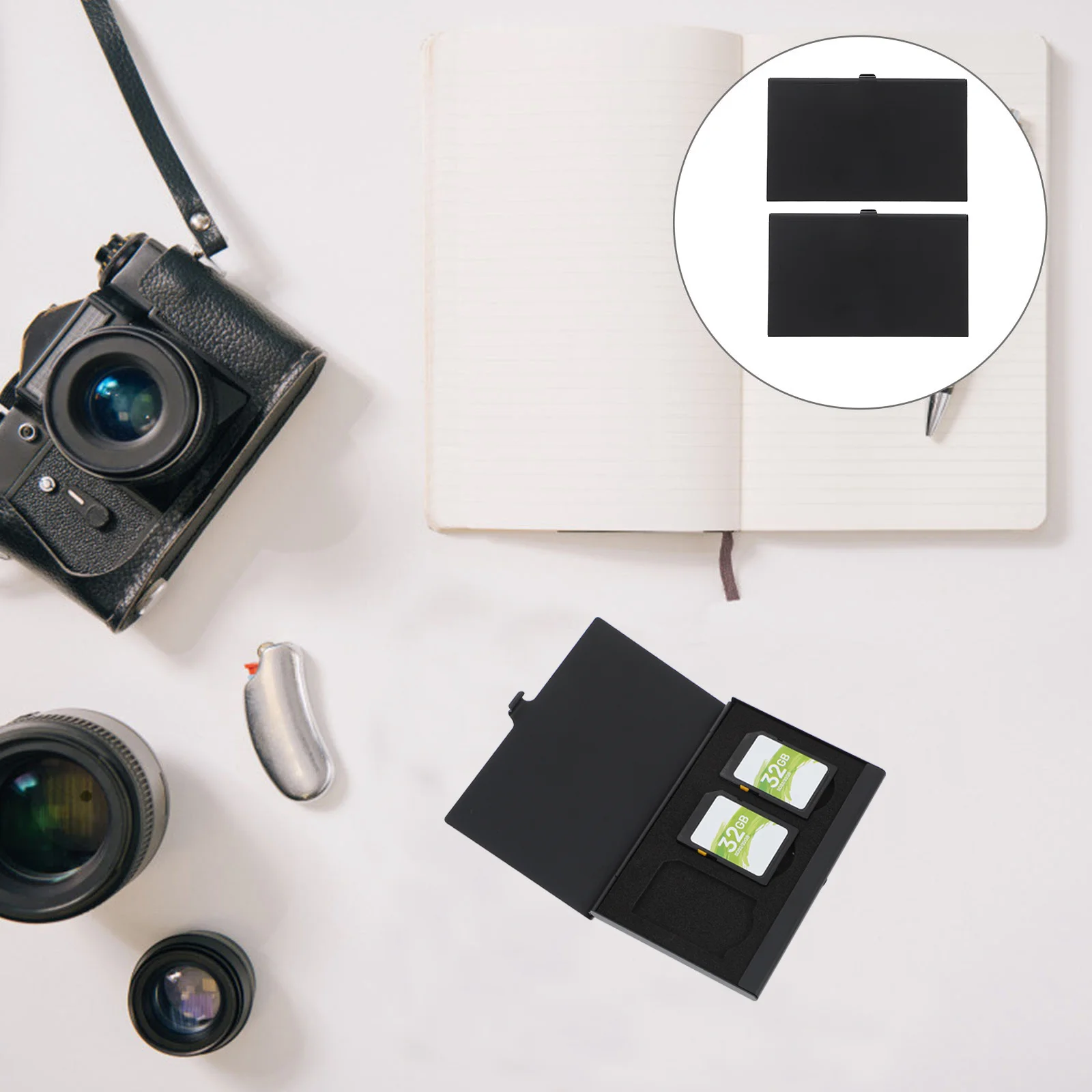 

2Pcs Memory Storage Case Shockproof Waterproof Dustproof Card Holder Portable Storage Box Photo Supply Memory Holder Case