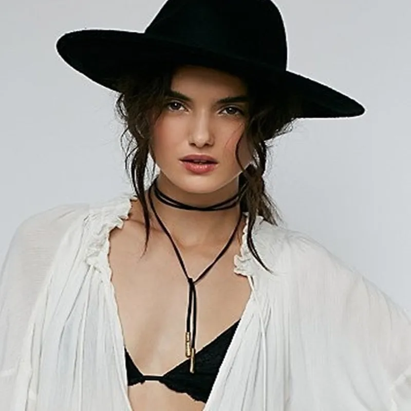 European and American popular multi-layer pu flannel simple choker neck chain foreign trade original single Korean version neckl