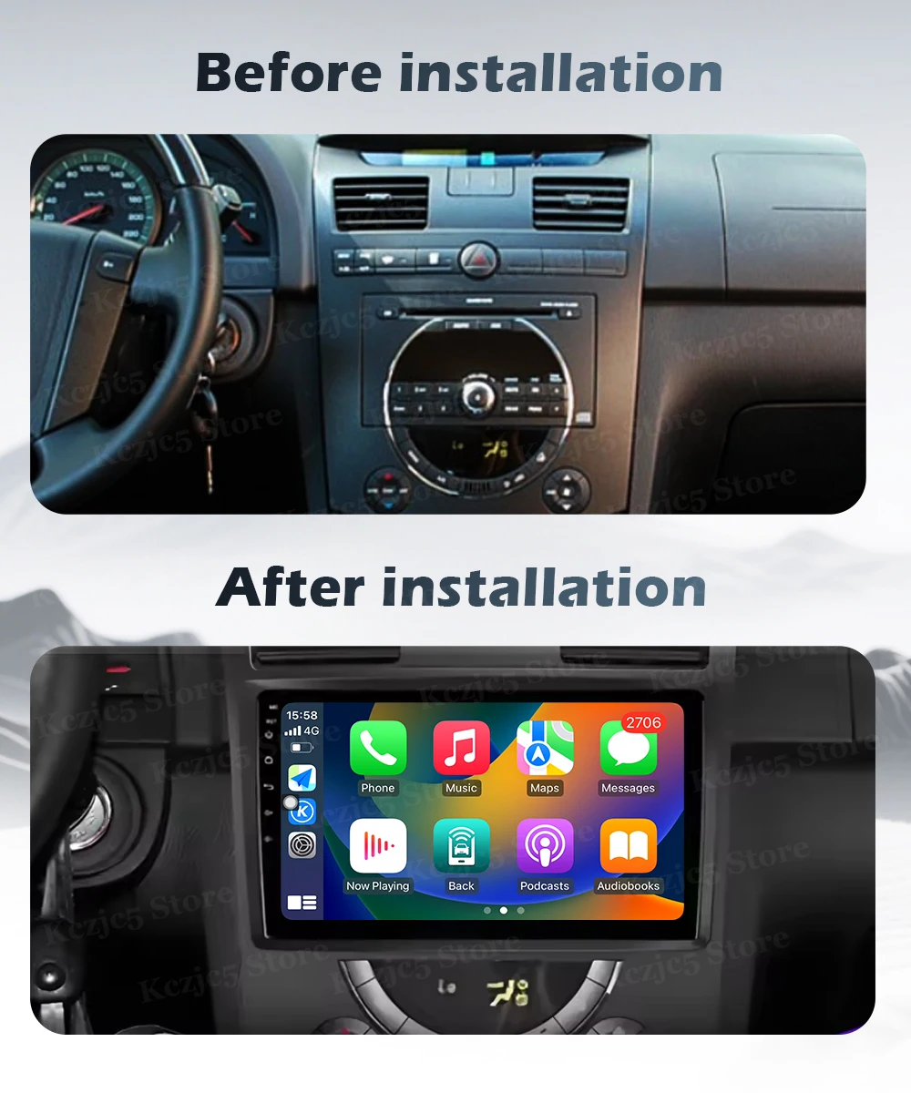 CarPlay اللاسلكي لـ SsangYong Rexton Y250 II 2 2006 - 2012 أندرويد السيارات سيارة مشغل وسائط متعددة الملاحة GPS 4G WIFI DSP ستيريو #2