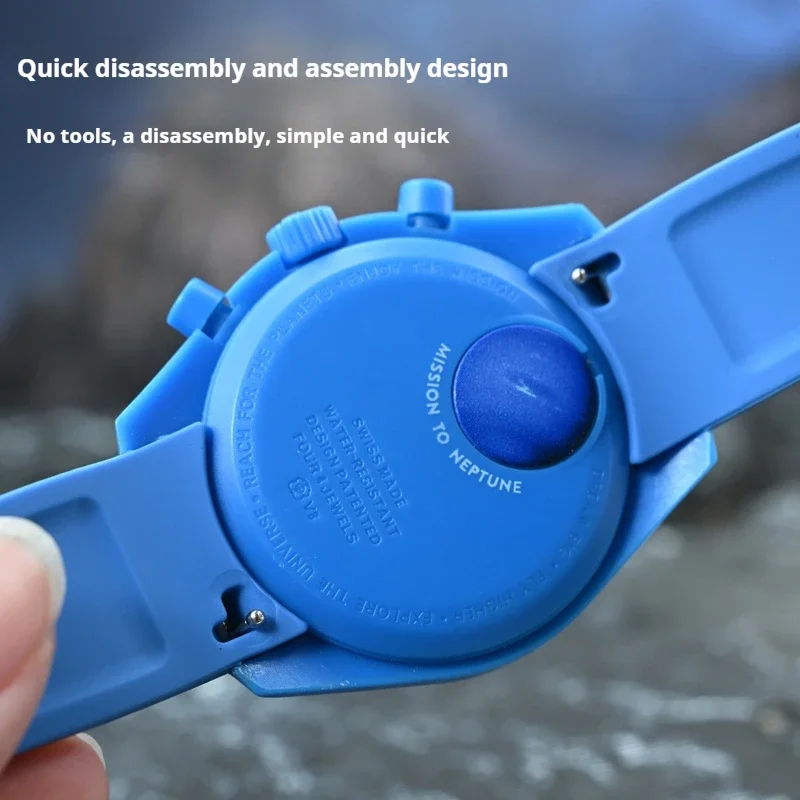 TPU Rubber Strap for Omega X Swatch MoonSwatch Curved End Silicone Quick Release Bracelet 20mm for Snoopy Planetary Watch Band image 3